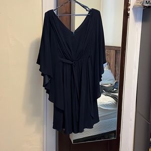 Black, shirt flowy dress with tie. Great for a night out or event